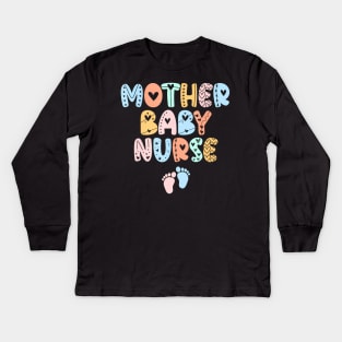 Groovy Mother Baby Nurse Women Nurse Week Kids Long Sleeve T-Shirt